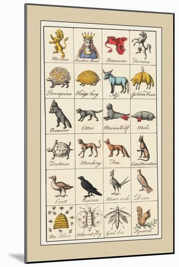 Heraldic Symbols: Mortne and Maiden's Head-Hugh Clark-Mounted Art Print