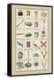 Heraldic Symbols: Padlock and Copper-Hugh Clark-Framed Stretched Canvas