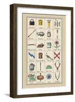 Heraldic Symbols: Padlock and Copper-Hugh Clark-Framed Art Print