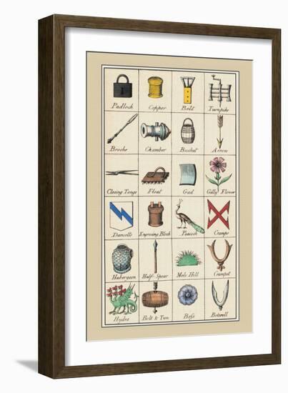 Heraldic Symbols: Padlock and Copper-Hugh Clark-Framed Art Print