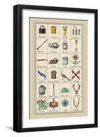 Heraldic Symbols: Padlock and Copper-Hugh Clark-Framed Art Print