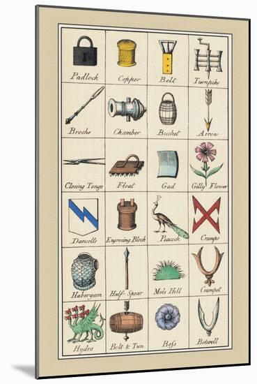 Heraldic Symbols: Padlock and Copper-Hugh Clark-Mounted Art Print