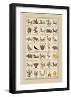 Heraldic Symbols: Sagittarius and Spinx-Hugh Clark-Framed Art Print