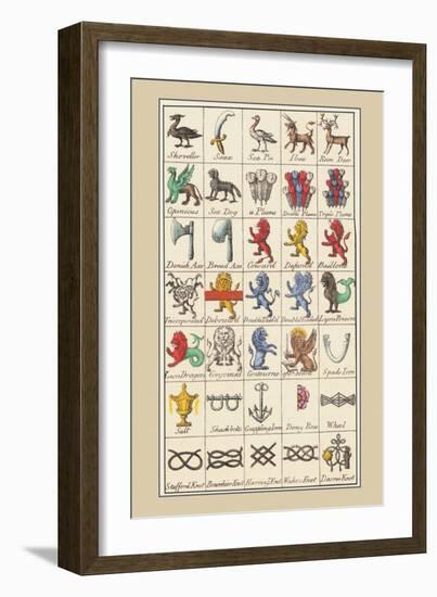 Heraldic Symbols: Shoveller and Seax-Hugh Clark-Framed Art Print