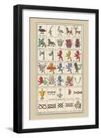 Heraldic Symbols: Shoveller and Seax-Hugh Clark-Framed Art Print