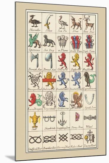 Heraldic Symbols: Shoveller and Seax-Hugh Clark-Mounted Art Print