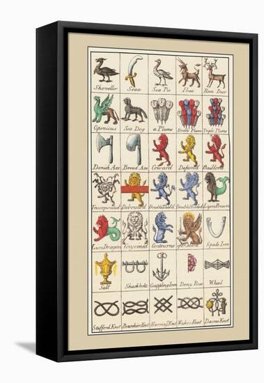 Heraldic Symbols: Shoveller and Seax-Hugh Clark-Framed Stretched Canvas