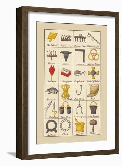 Heraldic Symbols: Wool Card and Jersey Comb-Hugh Clark-Framed Art Print