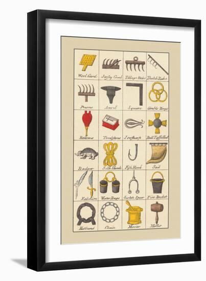 Heraldic Symbols: Wool Card and Jersey Comb-Hugh Clark-Framed Art Print