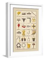 Heraldic Symbols: Wool Card and Jersey Comb-Hugh Clark-Framed Art Print
