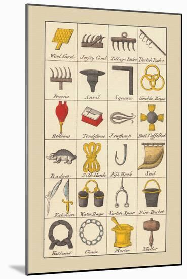 Heraldic Symbols: Wool Card and Jersey Comb-Hugh Clark-Mounted Art Print