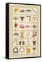 Heraldic Symbols: Wool Card and Jersey Comb-Hugh Clark-Framed Stretched Canvas