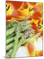 Heralds of Spring: Green Asparagus and Tulips-Linda Burgess-Mounted Photographic Print