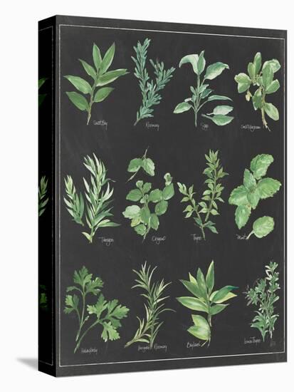 Herb Chart on Black White Border-null-Stretched Canvas