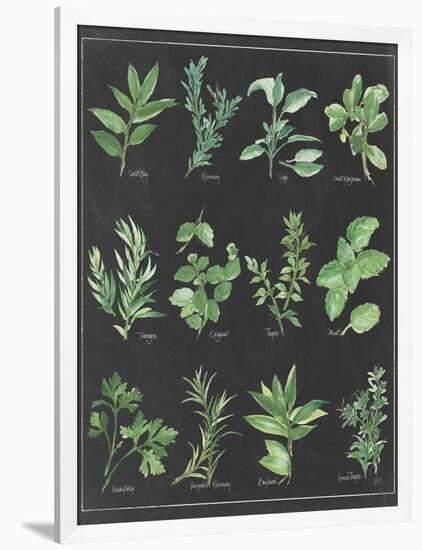 Herb Chart on Black White Border-null-Framed Art Print