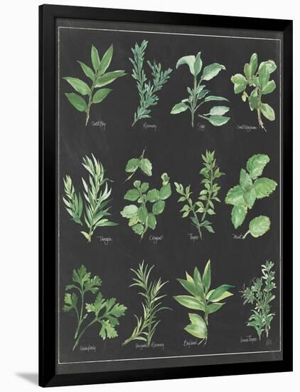 Herb Chart on Black White Border-null-Framed Art Print