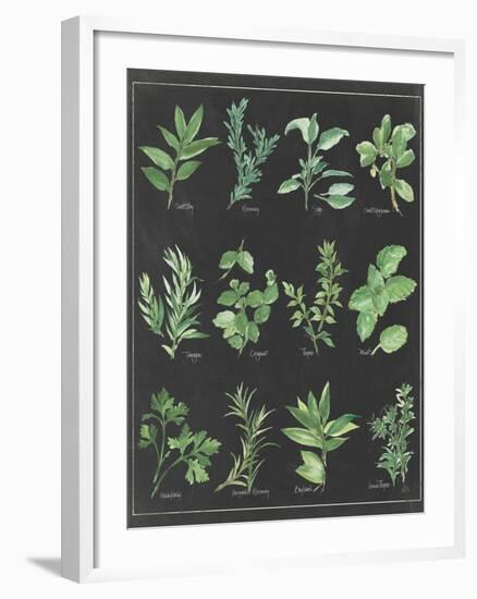 Herb Chart on Black White Border-null-Framed Art Print