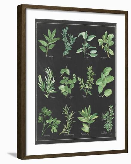 Herb Chart on Black White Border-null-Framed Art Print