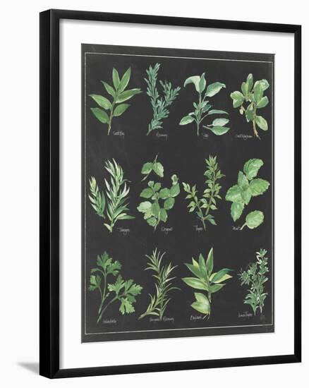 Herb Chart on Black White Border-null-Framed Art Print