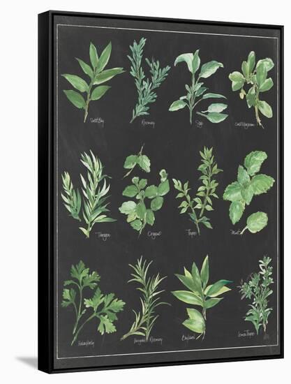 Herb Chart on Black White Border-null-Framed Stretched Canvas