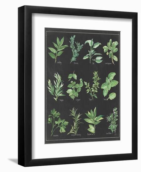 Herb Chart on Black White Border-null-Framed Art Print