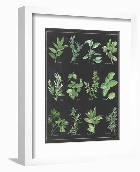 Herb Chart on Black White Border-null-Framed Art Print