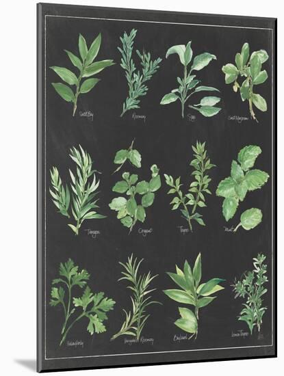 Herb Chart on Black White Border-null-Mounted Art Print