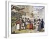 Herb Sellers in Piazza Barberini in Rome-Achille Pinelli-Framed Giclee Print