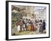 Herb Sellers in Piazza Barberini in Rome-Achille Pinelli-Framed Giclee Print