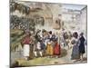 Herb Sellers in Piazza Barberini in Rome-Achille Pinelli-Mounted Giclee Print