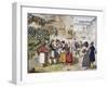 Herb Sellers in Piazza Barberini in Rome-Achille Pinelli-Framed Giclee Print