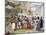 Herb Sellers in Piazza Barberini in Rome-Achille Pinelli-Mounted Giclee Print