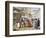 Herb Sellers in Piazza Barberini in Rome-Achille Pinelli-Framed Giclee Print