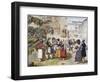 Herb Sellers in Piazza Barberini in Rome-Achille Pinelli-Framed Giclee Print