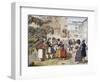 Herb Sellers in Piazza Barberini in Rome-Achille Pinelli-Framed Giclee Print