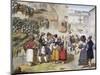 Herb Sellers in Piazza Barberini in Rome-Achille Pinelli-Mounted Giclee Print