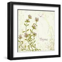 Herb Thyme on Floral Background-Milovelen-Framed Art Print