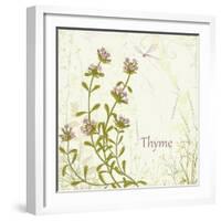 Herb Thyme on Floral Background-Milovelen-Framed Art Print