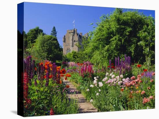 Herbaceous Borders in the Gardens, Crathes Castle, Grampian, Scotland, UK, Europe-Kathy Collins-Stretched Canvas