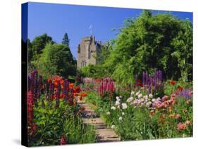 Herbaceous Borders in the Gardens, Crathes Castle, Grampian, Scotland, UK, Europe-Kathy Collins-Stretched Canvas