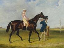 Sweetmeat, a Dark Bay Racehorse with Whitehouse Led by Trainer on a Racecourse, 1845-Herbert-clayton Desvignes-Giclee Print