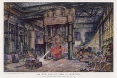 The Steelworks of John Brown and Co Sheffield Yorkshire: The 6000 Ton Forging Press-Herbert Finn-Art Print