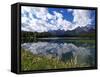 Herbert Lake and Bow Range, Banff National Park, UNESCO World Heritage Site, Alberta, Rocky Mountai-Hans Peter Merten-Framed Stretched Canvas