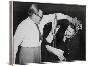 Herbert Marshall Striking a Blow, Murdering His 'Wife', in a Radio Play, 'Back for the Holidays'-null-Framed Photo