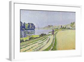 Herblay, La River-Paul Signac-Framed Giclee Print