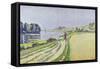 Herblay, La River-Paul Signac-Framed Stretched Canvas