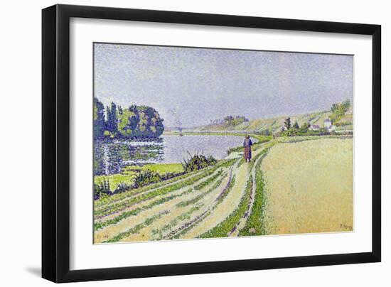 Herblay, La River-Paul Signac-Framed Giclee Print