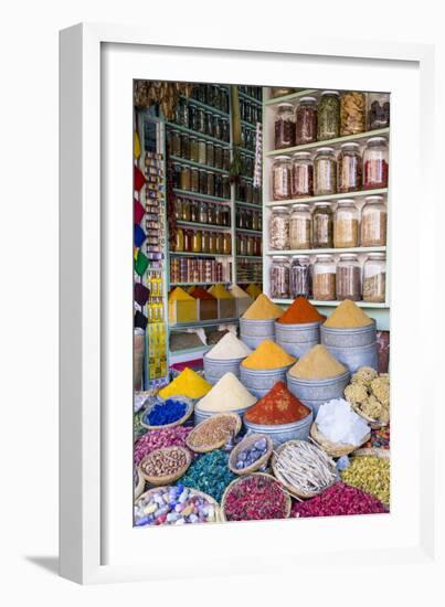 Herbs and Spices for Sale in Souk, Medina, Marrakesh, Morocco, North Africa, Africa-Stephen Studd-Framed Photographic Print