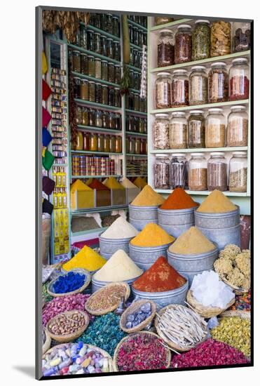 Herbs and Spices for Sale in Souk, Medina, Marrakesh, Morocco, North Africa, Africa-Stephen Studd-Mounted Photographic Print