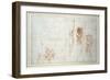 Hercules and Antaeus and Other Studies, C.1525-28-Michelangelo Buonarroti-Framed Giclee Print